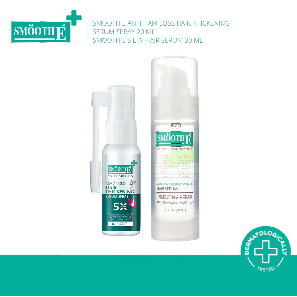 [แพ็คสุดคุ้ม] Smooth E Duo Anti Hair Loss Spray 20 ml. สเปรย์ลดผมร่วง Silky Hair Serum บำรุงผมสวยเงางาม ผมนุ่มลื่น