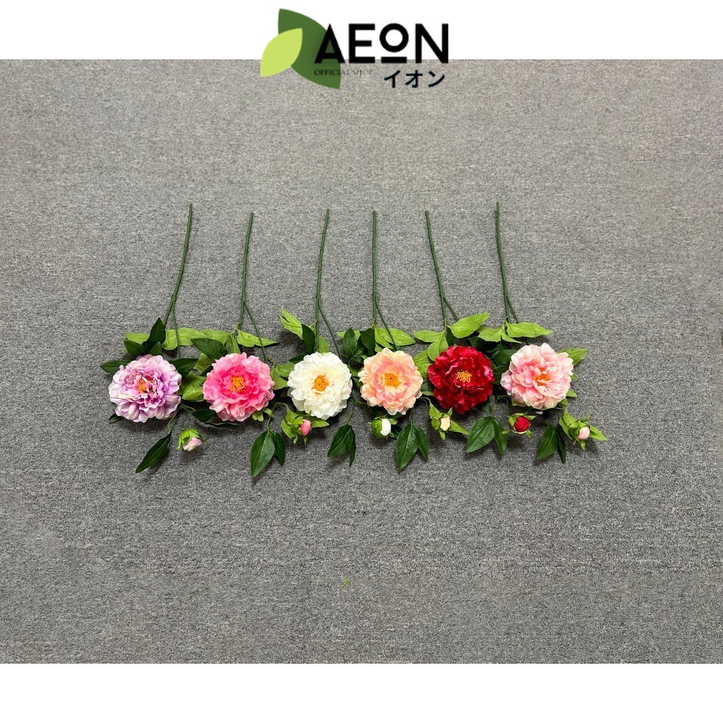 AEON - C59 ONI - ONI (x2) ผ้าไหมผ้า Peony ดอกไม้ 68 ซม. ARTIFICIAL FLOWERS ROOM DECORATION HOME OFFI