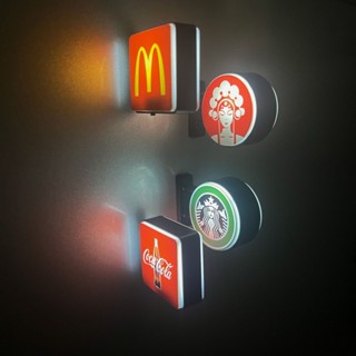 Creative Luminous ตู้เย็นสติกเกอร์ M-Shaped Light Card Overl…