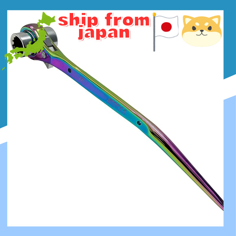 SK11 SPIDER Rainbow Adjustable Ratchet Wrench with Curved Handle - 17x19mm / 17x21mm / Slim Version