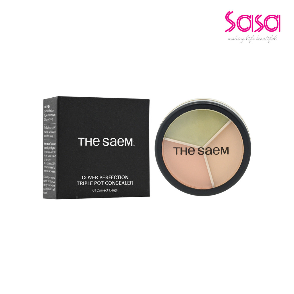 The Saem Cover Perfection Triple Pot Concealer (#01 Correct Beige) (1pc)