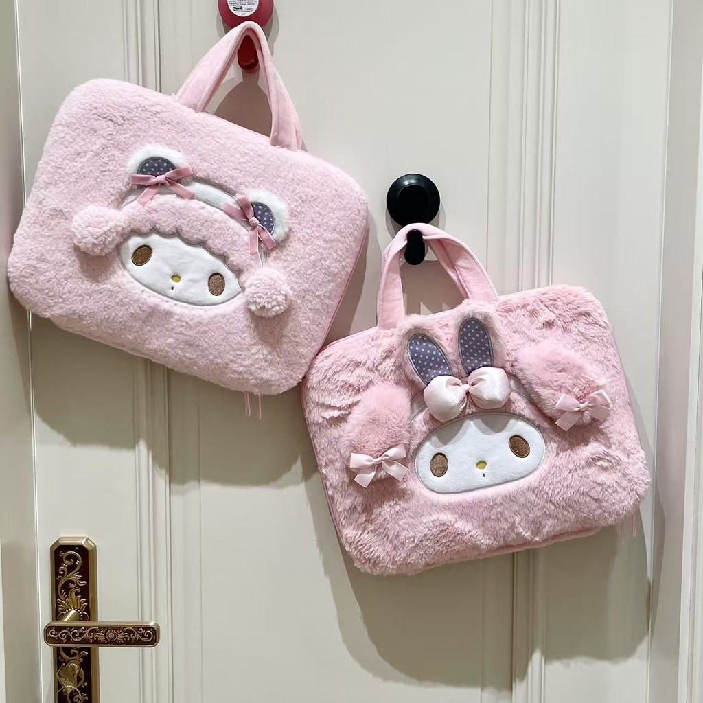 Kawaii My Melody กระเป๋าแล็ปท็อปสีชมพู Girly My Sweet เปียโนแบบพกพาแพคเกจแฟ้ม IPad แท็บเล็ตกระเป๋าเก็บกระเป๋าตุ๊กตาของขวัญสาว