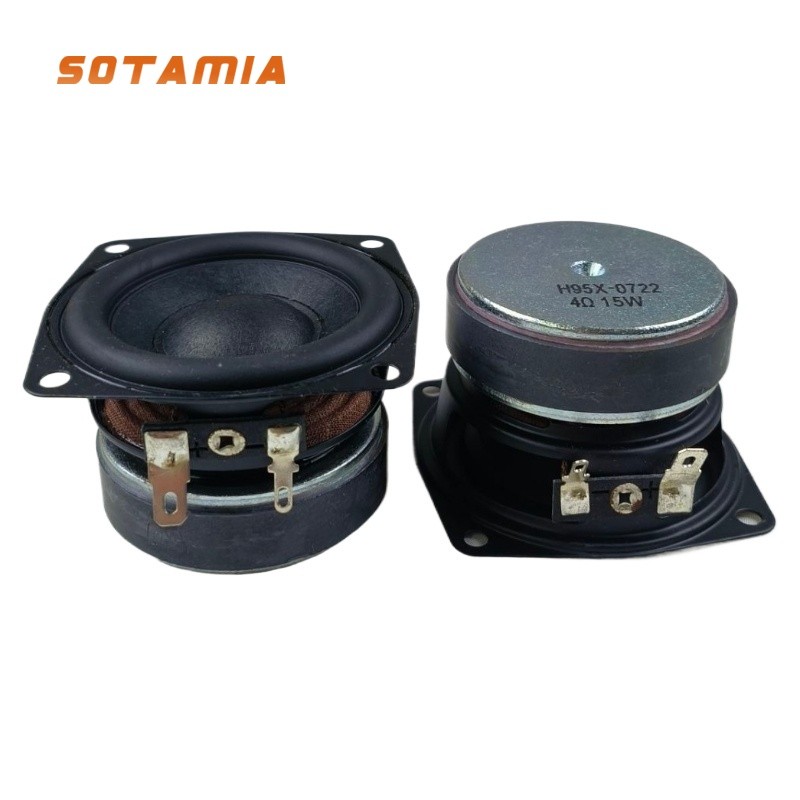 SOTAMIA 2 ชิ้น 2.5 นิ้วซับวูฟเฟอร์ Super Bass Audio ลําโพง 4 โอห์ม 15 วัตต์ Hifi ลําโพงความถี่ต่ํา 4R 15W เสียงเพลงลําโพง