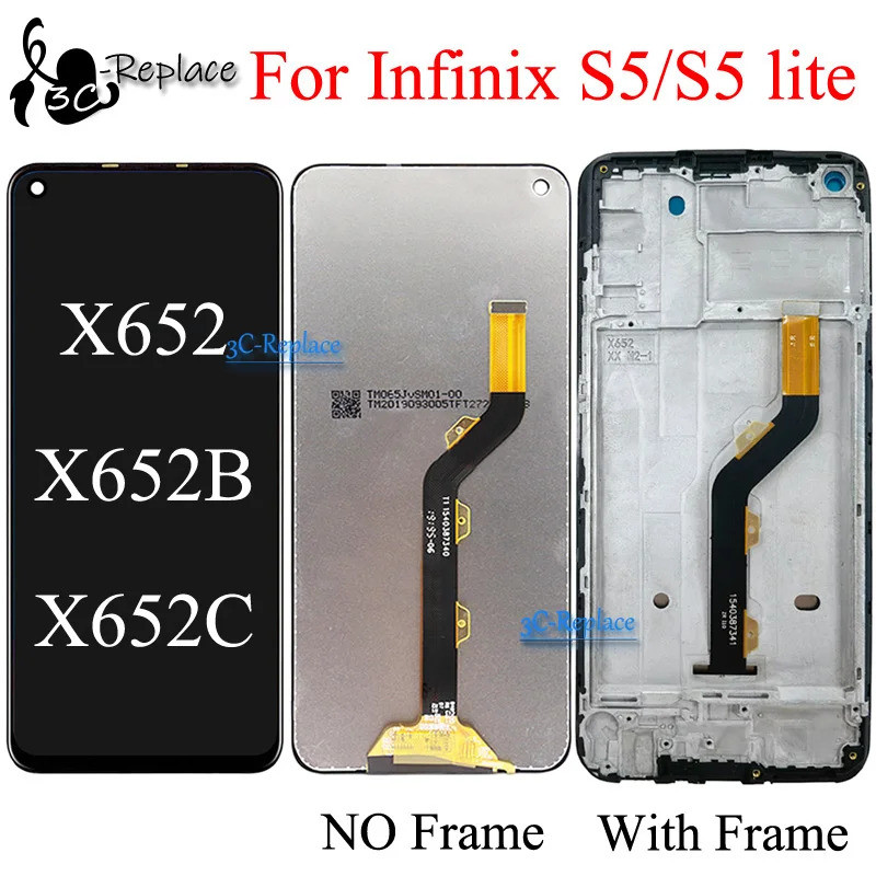 สีดํา 6.6 นิ้วสําหรับ Infinix S5 X652/สําหรับ Infinix S5 Lite X652B X652C จอแสดงผล LCD Touch Screen 
