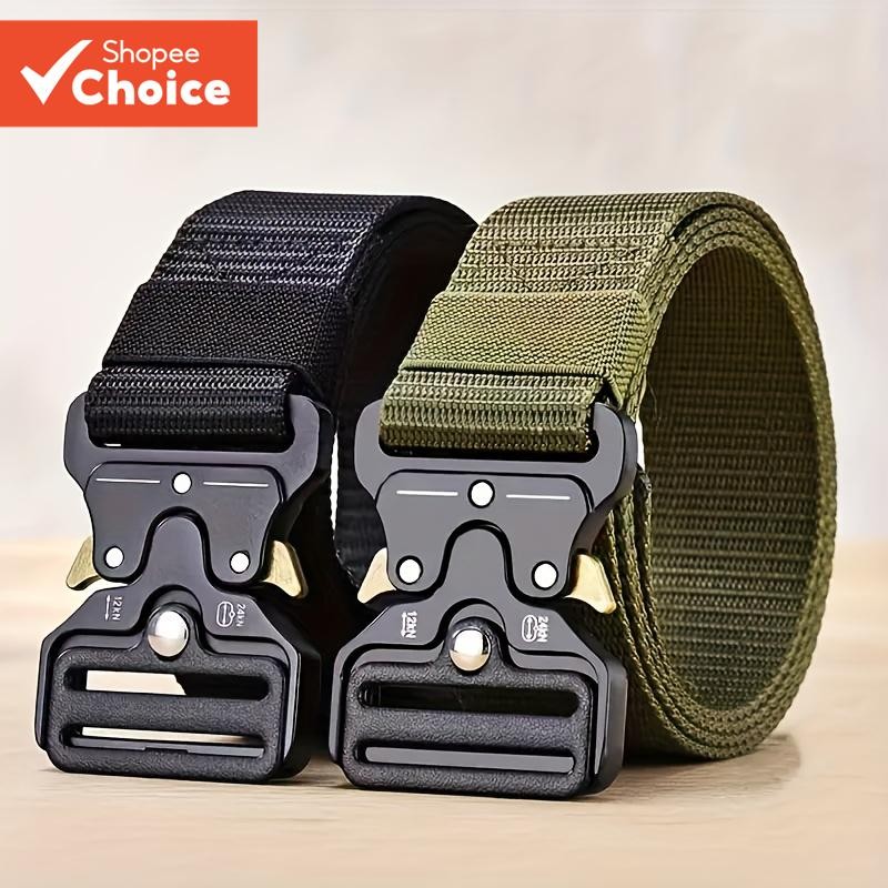 เข็มขัดยุทธวิธีสําหรับผู้ชาย original Canvas Belt Quick Release Buckle ไนลอนทนทานสําหรับสวมใส่ทุกวันกลางแจ้ง