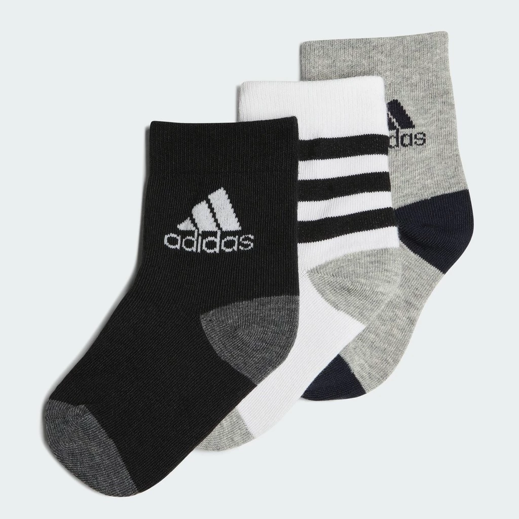 adidas ไลฟ์สไตล์ ถุงเท้าพิมพ์ลาย (3 คู่) เด็ก สีขาว IA3942
