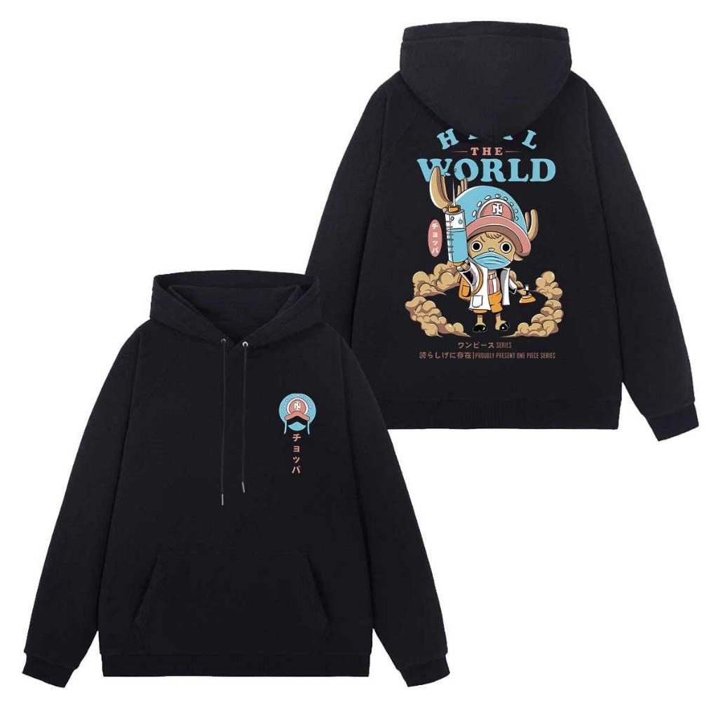 ผู้ชายขนาดใหญ่สีดําแขนยาว Boxy Hoodie เสื้อกันหนาว04  M-3XL