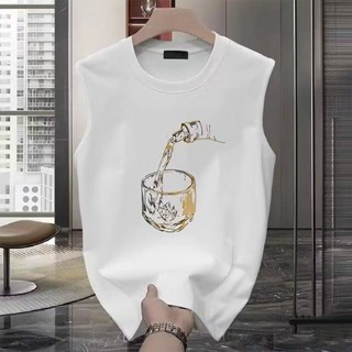 #171 เสื้อยืดแฟชั่นสไตล์อเมริกันวินเทจ เสื้อยืดแขนกุดคอลเลคช…