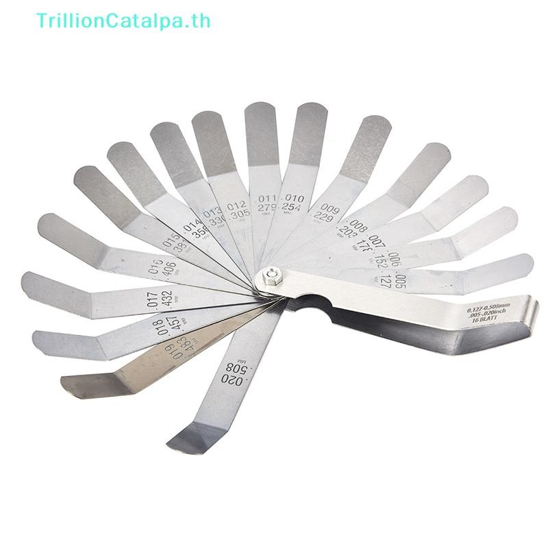 TrillionCatalpa 16 Blades Feeler Gauge เมตริกฟิลเลอร์ 0.127-0.508 มม.วาล์ว Gage Measurment TH