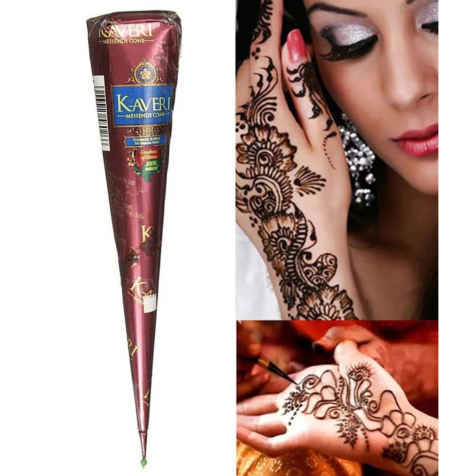 Kaveri Mehendi Henna Cone เฮนน่าสำหรับท่ามือ natural color