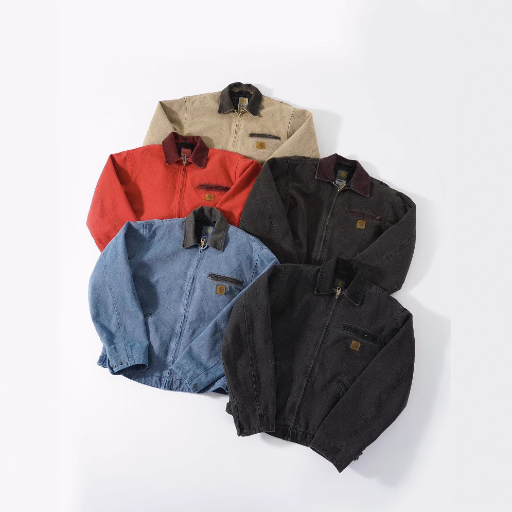 LJID CARHARTT J97Vintage Casual Jacket Men Turn-down Collar Men's Canvas Workwear Coat