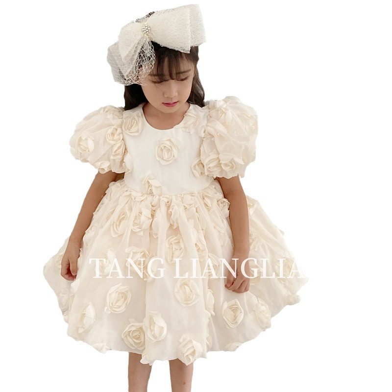 ชุดเด็กชุดเจ้าหญิงสไตล์ใหม่กุหลาบชุดวันเกิดครั้งแรกโฮสต์ประสิทธิภาพชุดนิช - รูปที่ 3