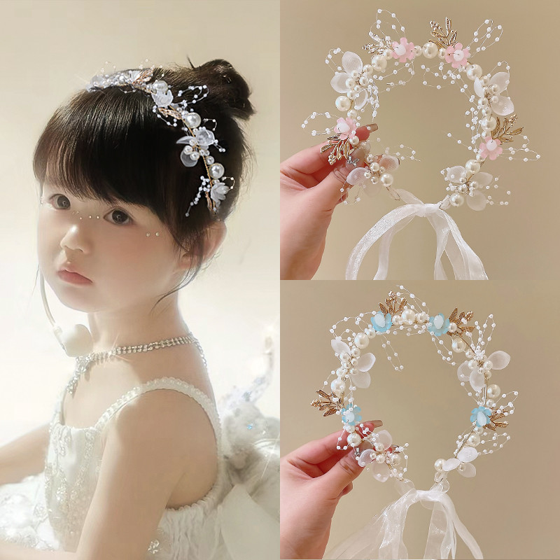 พวงมาลาเจ้าหญิงมงกุฎคาดศีรษะสาวริบบิ้นอารมณ์ที่เรียบง่ายงดงามน่ารักอุปกรณ์ผมแฟชั่นเกาหลี
