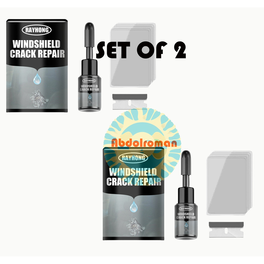 จัดส่งรวดเร็ว ชุดซ่อมกระจกรถยนต์ 2 ชิ้น – เรซิ่นสูตรน้ําพร้อม Si3N4 – ชุดบํารุงรักษากระจกรถยนต์แบบแต