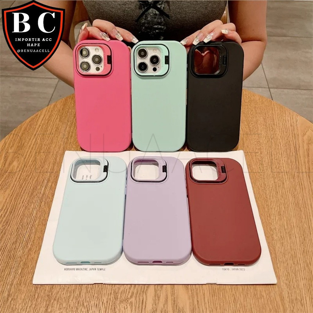 CASE SILICON CASING MACAROON STAND สําหรับ XIAOMI POCO C75 C71 C65 C40 M6 M6 PRO POCO M5 M5S M3 X6 5