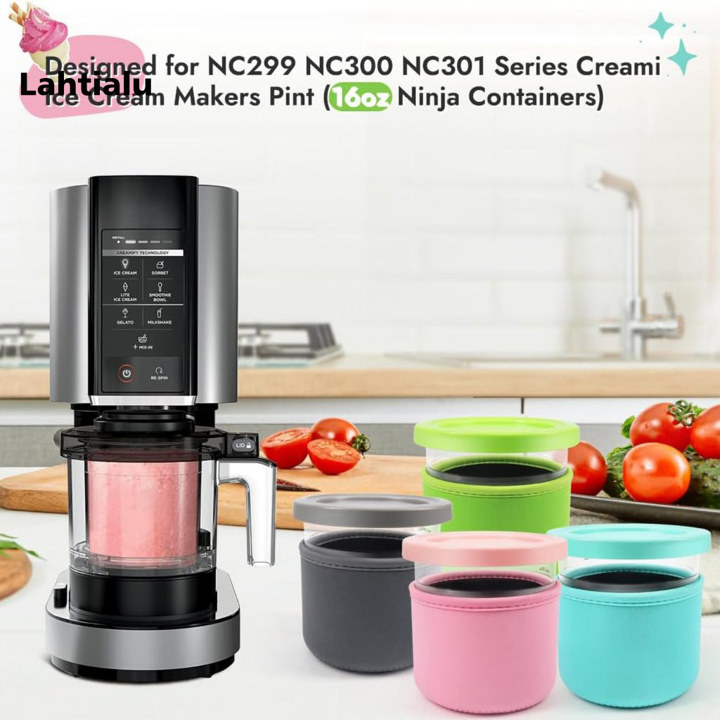 Lahtialu ถ้วยสําหรับ Ninja Nc501 Pints ไอศกรีม Pint แขน 4pcs Ninja Nc501 Pints ไอศกรีมถ้วยแขนนํากลับ