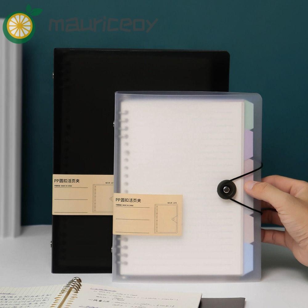 MAURICEOYA A5/B5/A4 Binder Cover, ฝาครอบด้านใน Notebook Binder หลวม Leaf Notebook Shell, ง่ายโปร่งใส 8 หลุม DIY Binder A4 แฟ้มโฟลเดอร์ธุรกิจ