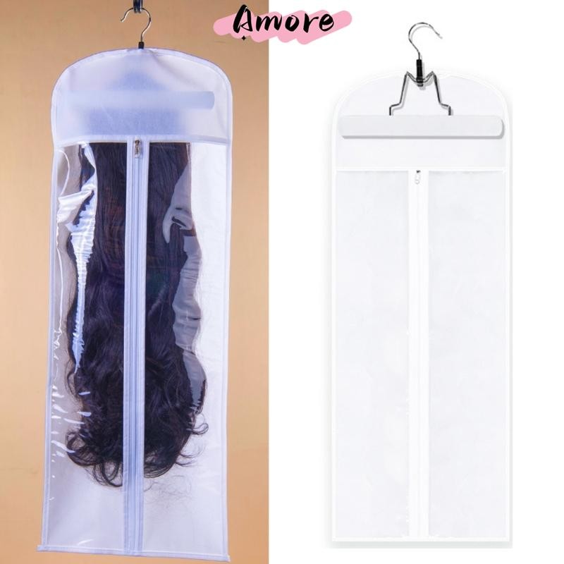 Amore สะดวก 2PCS วิกผมแขวนกันฝุ่นกระเป๋าชุดสําหรับ Hair Extension Care Hair Extension ป้องกันวิกผม C