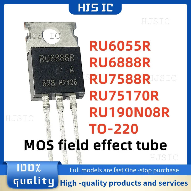 1-5PCS RU6055R RU6888R RU7588R RU75170R RU190N08R TO-220 MOS field effect หลอดยานพาหนะไฟฟ้า controll