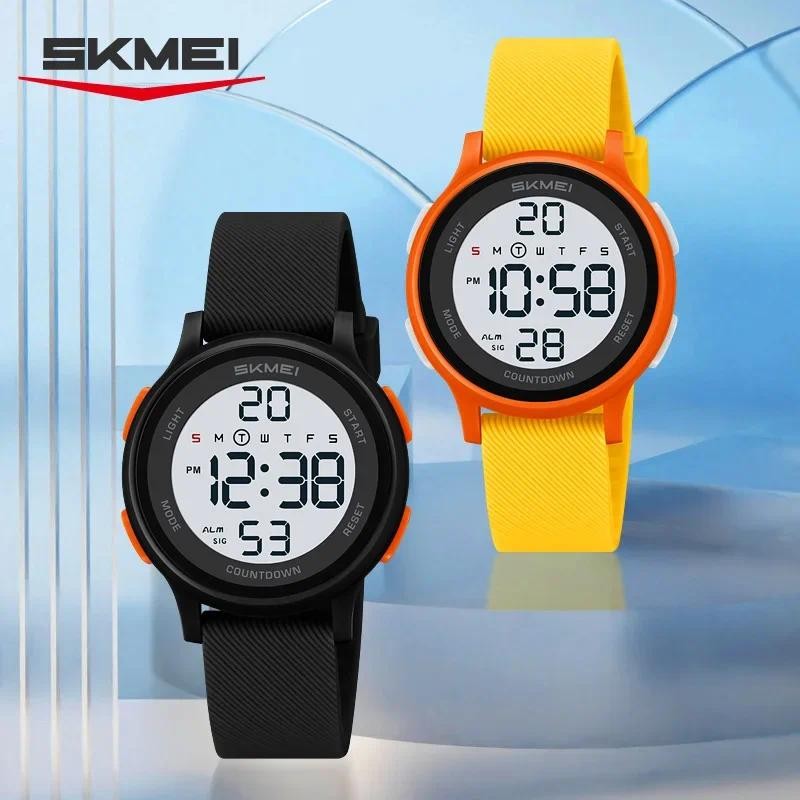 SKMEI 2427 กันน้ําเด็กนาฬิกาอิเล็กทรอนิกส์เด็กผู้หญิงกีฬาที่มีสีสันเด็กดิจิตอลนาฬิกาข้อมือเด็กกันกระแทก Montre 1721