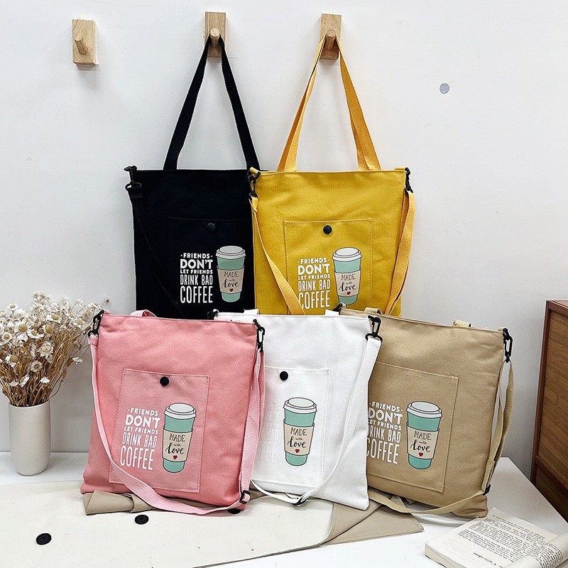 Lucky girl: กระเป๋าผ้าแคนวาสมีซิปด้วยใส่ของได้เยอะนะผ้าแข็งแรง JH31 ราคาถูก