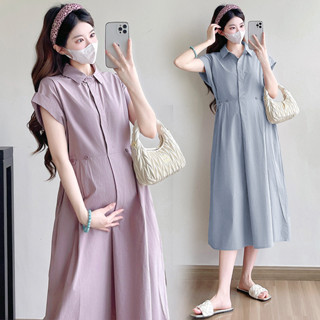 ชุดคลุมท้องฤดูร้อนชุดยาวปานกลางเอวแคบฝรั่งเศส