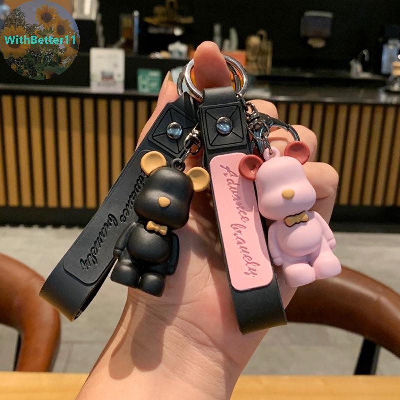 Better Nordic Bow Tie Bear Key Chain Creative หมีน่ารักสำหรับจี้รถและกระเป๋านักเรียนสะพายหลัง TH