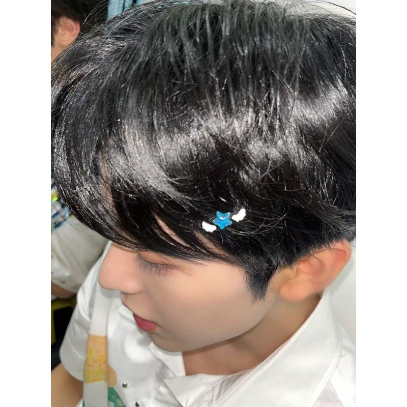 K - Pop Boy Group Yushi - กิ๊บติดผมรูปดาวแรงบันดาลใจ | คลิปขอบ Chilly Aesthetic สําหรับ Fringe & Fly