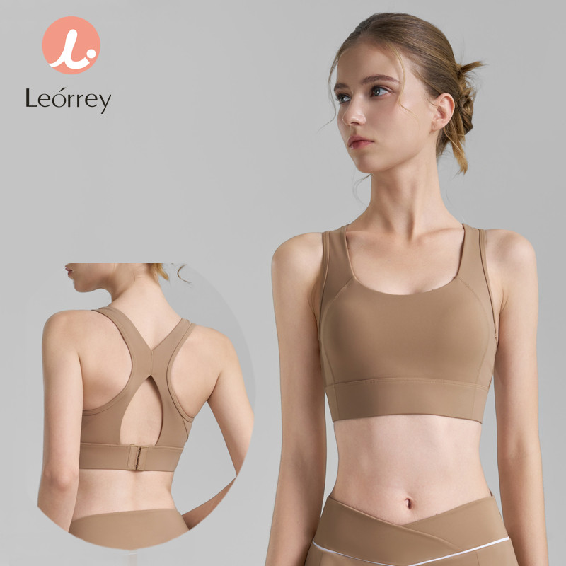 Leorrey-เสื้อชั้นในวิ่งออกกำลังกายฟิตเนสไซส์ใหญ่แบบมีแผ่นรองแน่น