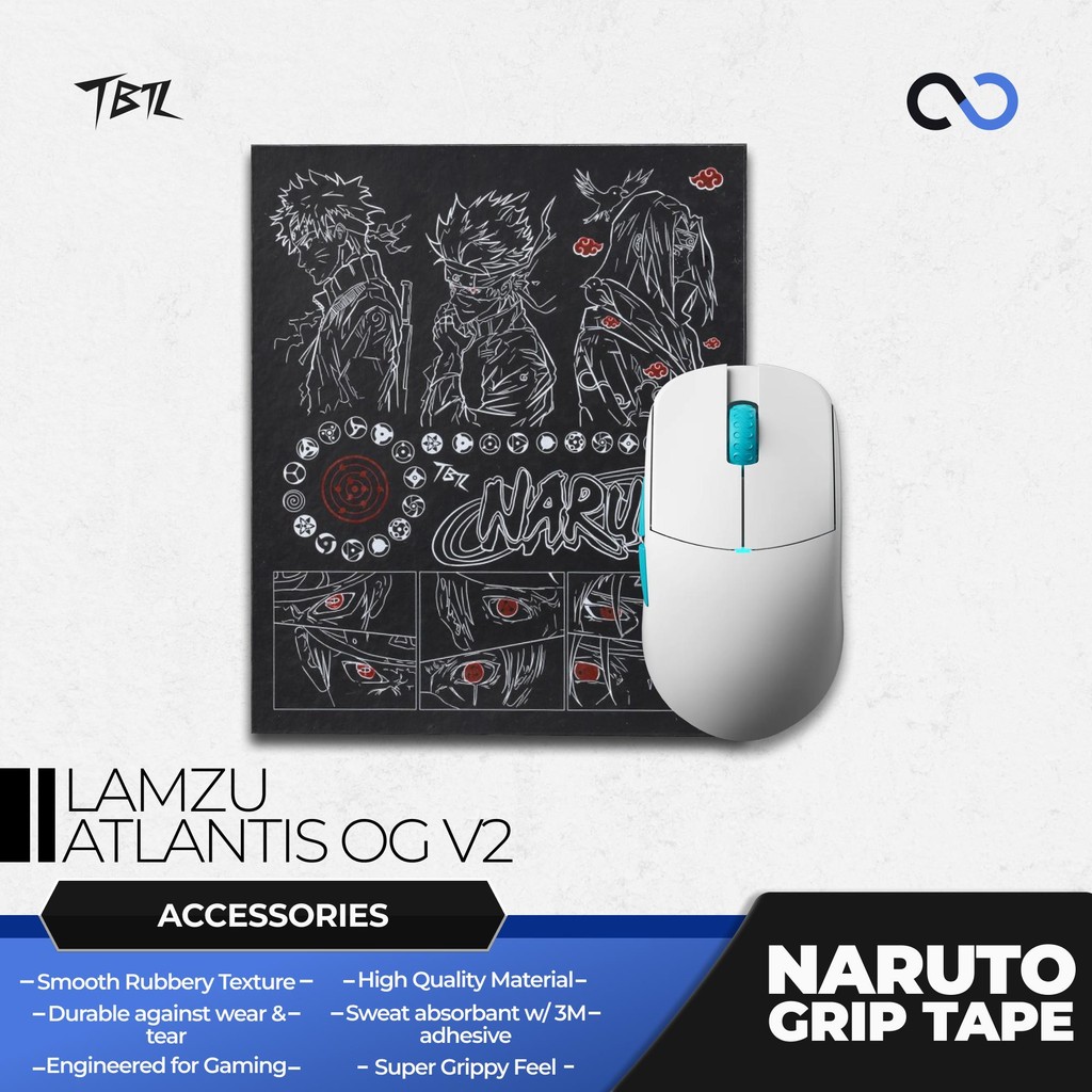 TBTL Naruto Lamzu Atlantis OG V2 Pro Ultra Thin Mouse Grip tape / เทปกันลื่น 0.45 มม.