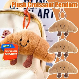 Cute Croissant Plush Keychain Food Shape Doll Pendant Fluffy Bread Backpack Charm Bag Charm Hanging Ornament