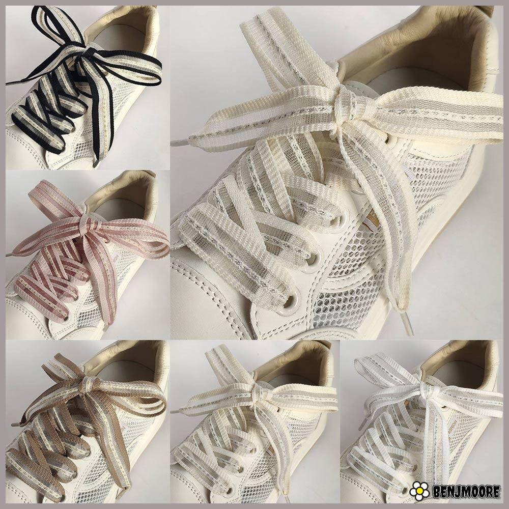 BENJMOORE เชือกรองเท้าเส้นด้ายหิมะ, สีทึบ 2 ซม.โบว์กว้างเชือก, ริบบิ้นผ้าไหมซาตินเชือกผูกรองเท้าหนาบางเฉียบ
