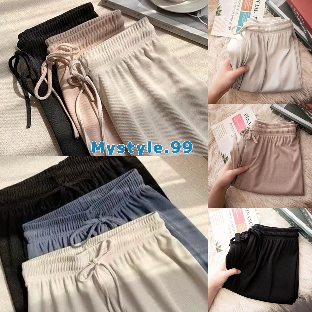 📣Mystyle.99📣 กางเกงขายาวผู้หญิง แฟชั่น ทรงหลวมเอวสูง  กางเกงขากว้าง สวยๆสไตล์เกาหลี  #399