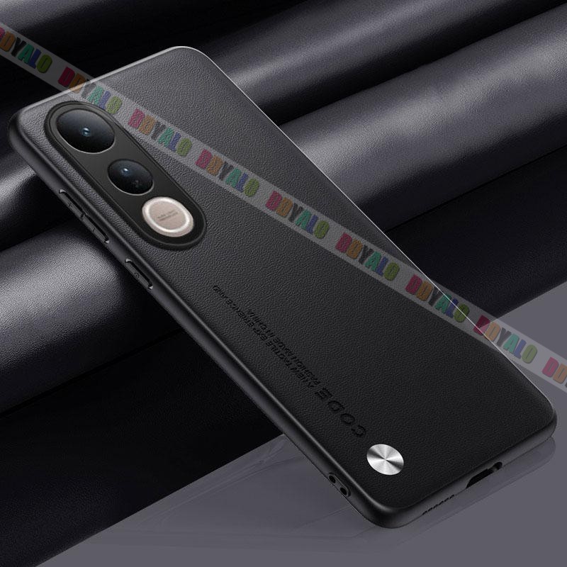 หรูหราปลอกสําหรับ Vivo V50 lite 5G 4G V2440 V2441 กรณีซิลิโคนอ่อนนุ่มขอบหนัง PU ด้านหลังฝาครอบโทรศัพ