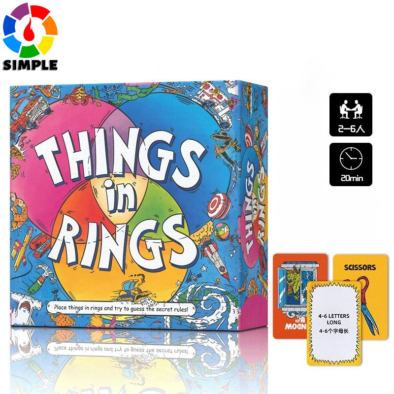 ALLPLAY Things in Rings Board Game - Thinky, Quick-Playing Party Game (English and Chinese)