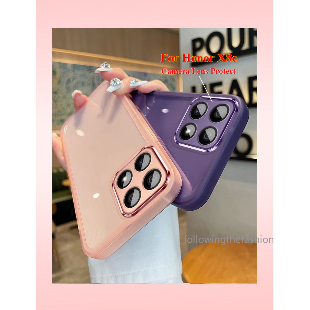 ปลอกสําหรับ honor X8c 4G 2025 honor X8c X 8c X8c X8b X8a 4G 5G กล้องเลนส์ป้องกัน Soft TPU โปร่งใสขอบ