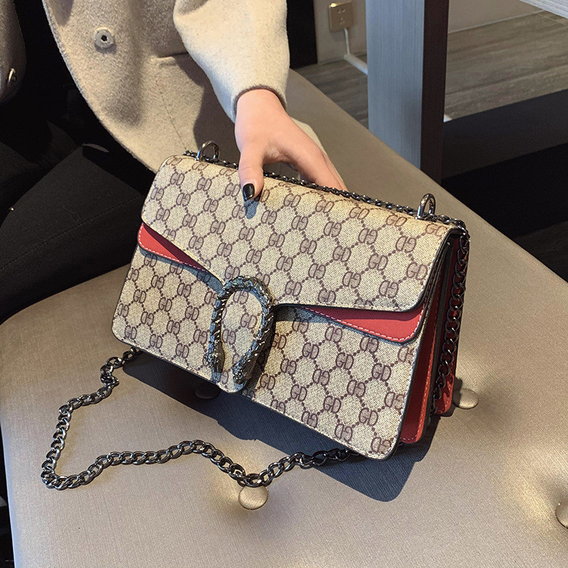 Fashion Bacchus Bag Retro Print Mini One-Shoulder Diagonal Chain Female Bag