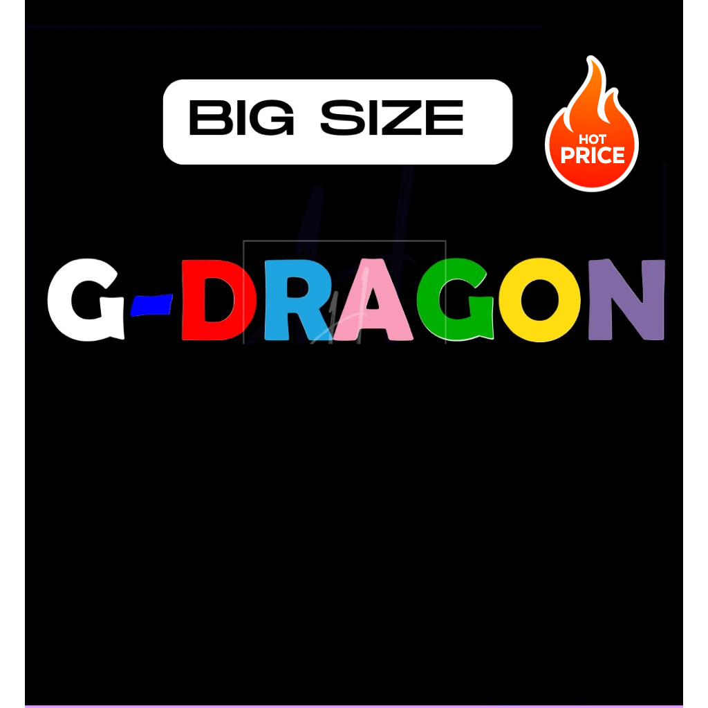 [ส่งภายใน 2 วัน] สติกเกอร์  [Big Size] G-DRAGON NAME Logo Bigbang design vinyl sticker ( Die-cut)