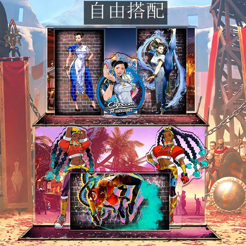 Street Fighter 6 Chunli Jia Jiemi Luke และการ์ดยืนรวมอุปกรณ์ต่อพ่วงเกมอื่นๆ