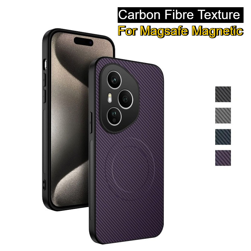 เคสเนื้อคาร์บอนไฟเบอร์แม่เหล็กสําหรับ Honor 400 Pro Matte ฝาครอบชาร์จไร้สายกันกระแทก Honor 400Pro 400 Lite