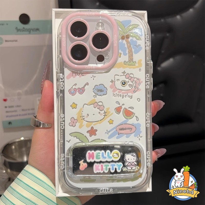 เคสโทรศัพท์ + วงเล็บปลอกสําหรับ Vivo Y03 Y02 Y17s Y16 Y11 Y20I Y21 Y22 Y12s Y12A Y15A Y17 Y15 Y12 Y12I Y20 Y27 Y36 Y35 Y25 INS แต่งหน้ากระจก