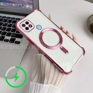 เคสสําหรับRealme C21y c25y c21 เคสโทรศัพท์TPUชาร์จแม่เหล็กสี่มุมAnti Dropโปร่งใสSoft shell WBQ