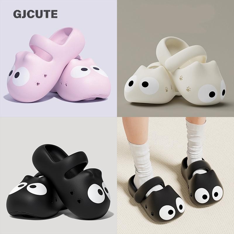 GJCUTE รองเท้าแตะกลางแจ้งสำหรับผู้หญิง 2025 ฤดูร้อนรองเท้าแตะแมวน่ารัก底下是厚底设计 适合沙滩穿着 Girly WTD