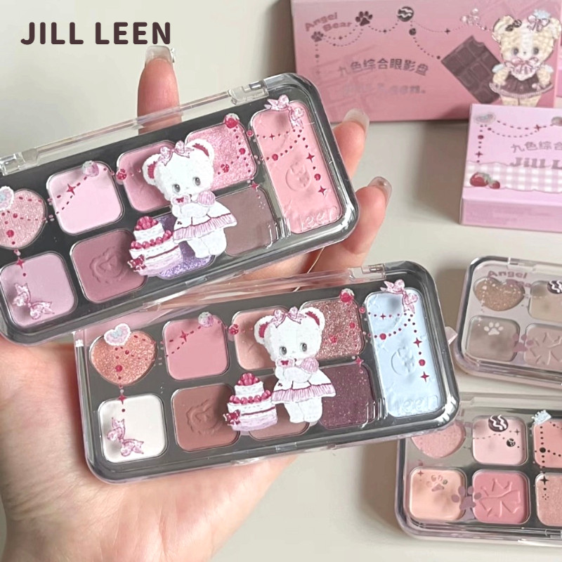 JILL LEEN อายแชโดว์เก้าสีอายแชโดว์อเนกประสงค์ Glitter Velvet Matte ทุกวันอเนกประสงค์ ไข่มุก