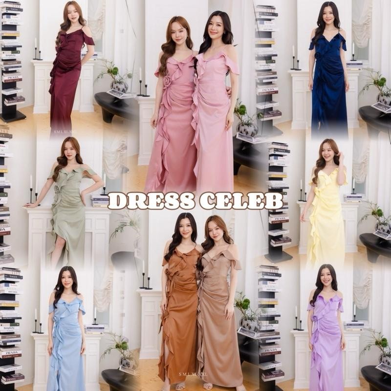 D378 ชุดเดรสเพื่อนเจ้าสาว เดรสไปงาน s-3xl สีเยอะมาก งานบองที่ร้านสั่งตัดนำเข้า