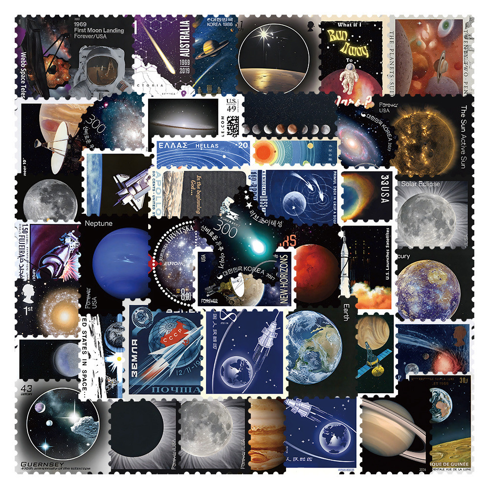❉ Interstellar Stamp Art Series 01 สติ๊กเกอร์ PET ❉ 50 ชิ้น/เซ็ต DIY กันน้ําแฟชั่น Decals สติ๊กเกอร์ Doodle