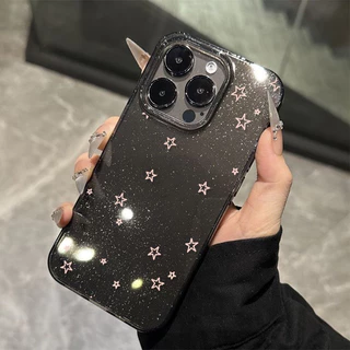 💕SUN💕เคสใสแบบแวววาว TPU นุ่มสีสันสดใส ดาวห้าแฉกสีสันสดใส เคสไอโฟน iPhone14 7 8PLUS 16 15 14 13 12 11Promax X XR XSMax