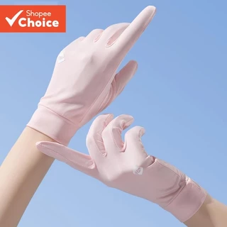 ฤดูร้อนผ้าไหมน้ําแข็งถุงมือป้องกันรังสียูวีสีดําแฟชั่น ไม่จํากัดเพศ น้ําหนักเบาระบายอากาศสําหรับขี่จักรยานกลางแจ้ง