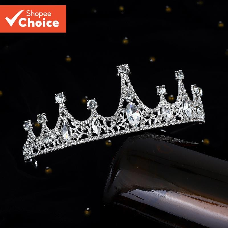 มงกุฎเจ้าสาวชุดแต่งงานจับคู่ ชม. หูฟัง อุปกรณ์ผมแฟชั่นสุภาพสตรีคาดศีรษะเค้กวันเกิดมงกุฎ