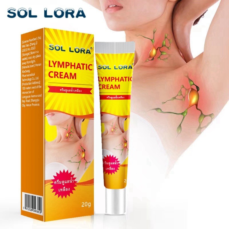SOLOLLA Lympha Compound Health Care ครีมหน้าอกด้านข้างหลังหูรักแร้คอ Knots Disperse ขิงความร้อน Care